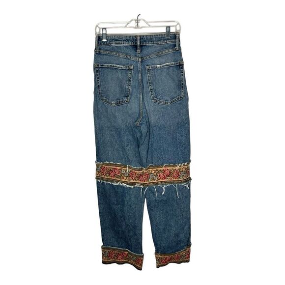 Upcycled Jeans Womens 4 Tapestry Boho Festival High Rise Art To Wear Retro - Picture 2 of 13